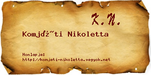 Komjáti Nikoletta névjegykártya