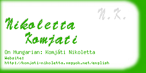 nikoletta komjati business card